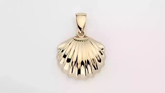 Seashell pendant 3D print model