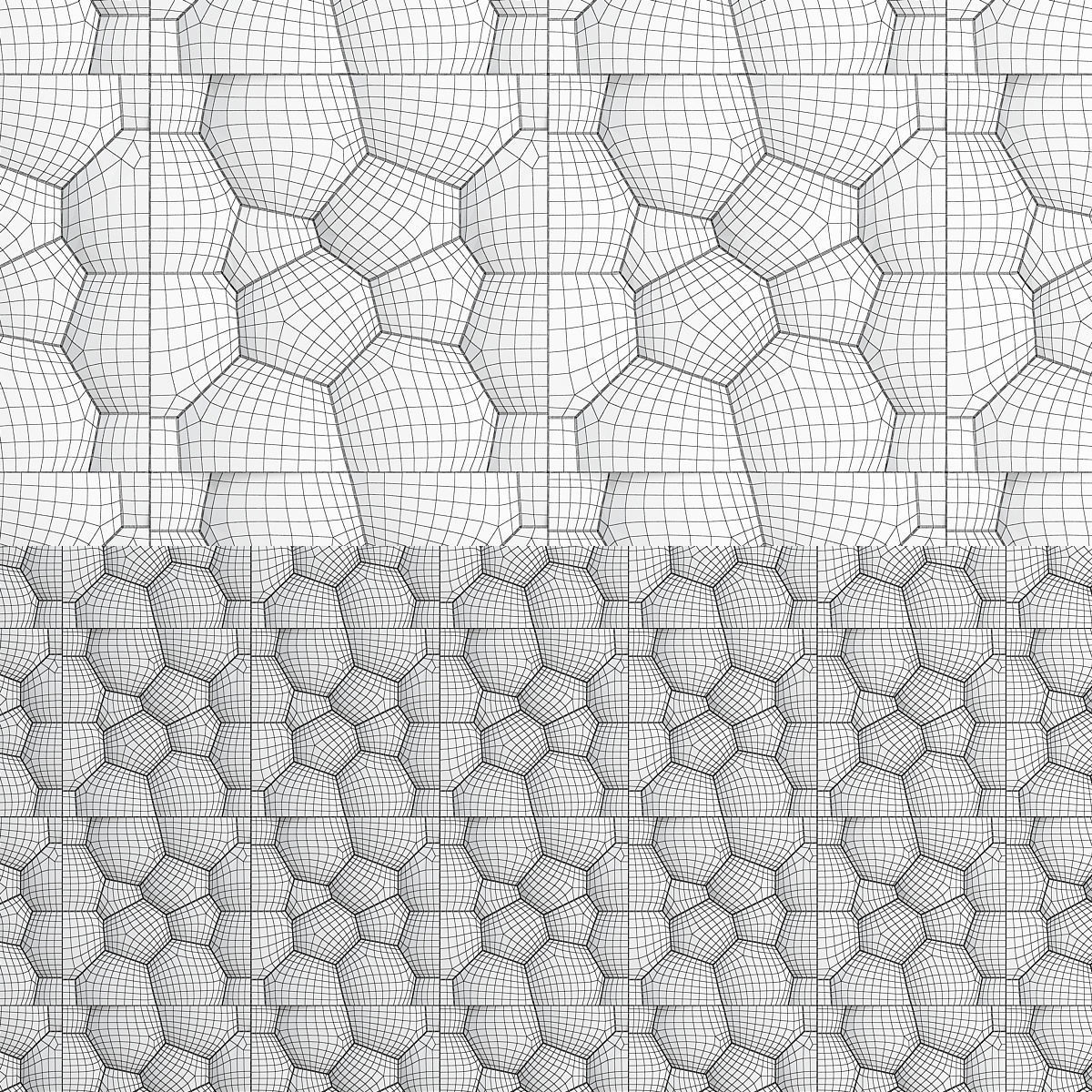 Wall 3d panels low poly Low-poly 3D model_1