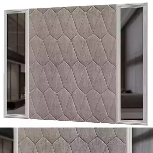 Headboard low poly 3d model wall with geometric patterns