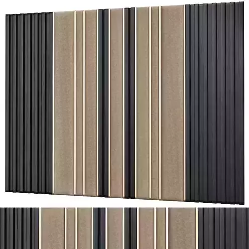 Headboard collection low poly 3d model wall panel with stripes