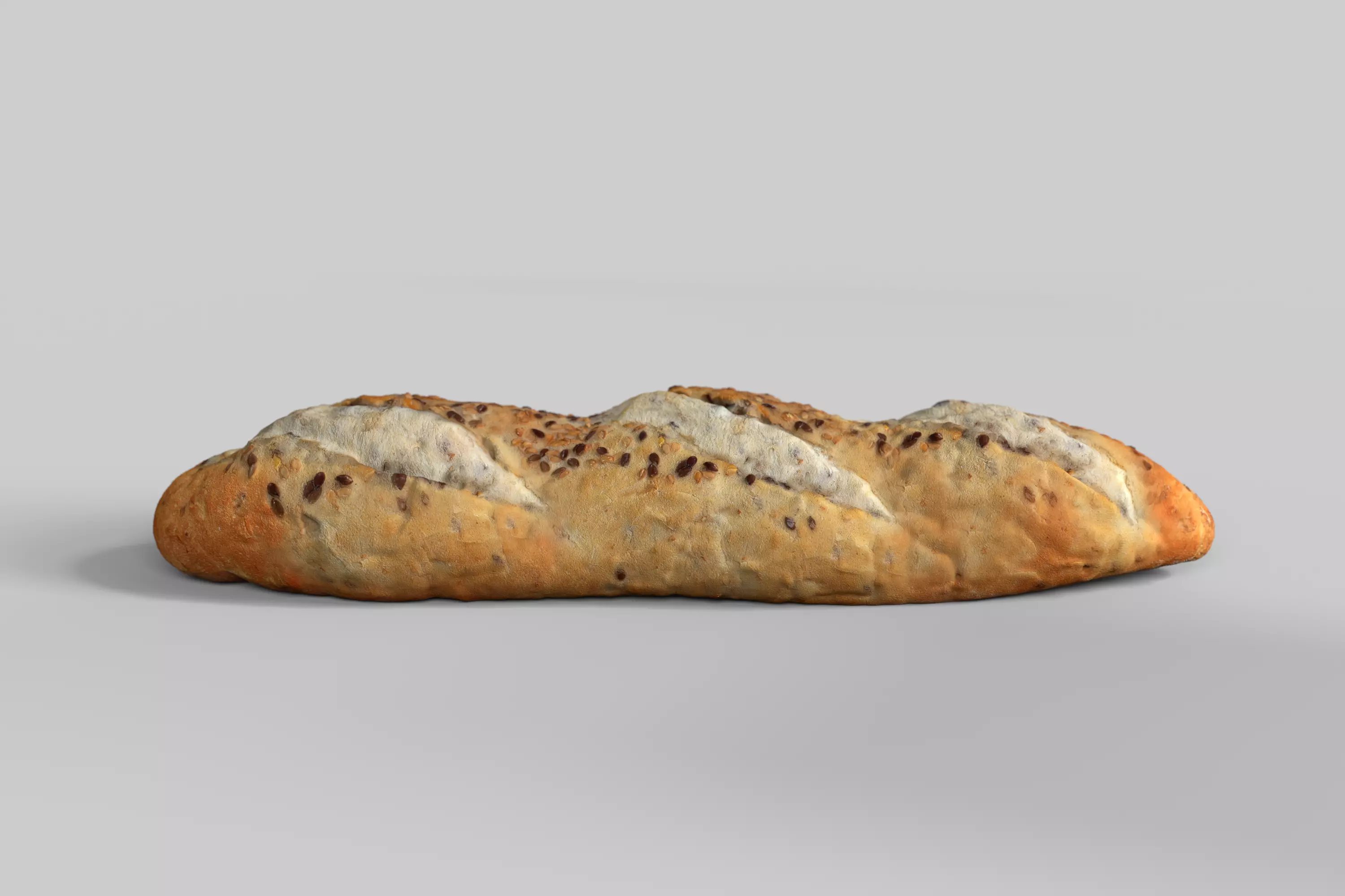 Bread 3D model  Photoscan  Baugette Low-poly 3D model_0