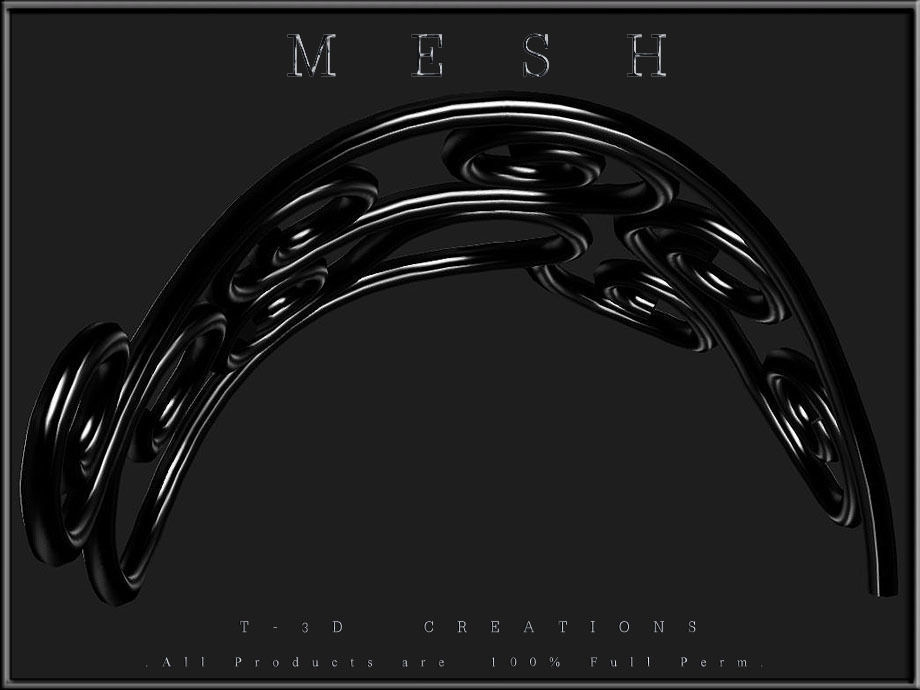 Wire Ornament - Curved - Right and Left Low-poly 3D model_11