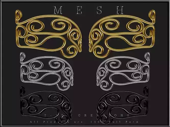 Wire Ornament - Curved - Right and Left