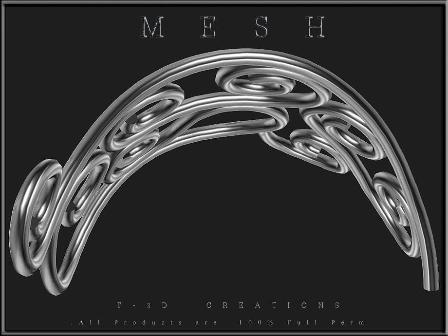 Wire Ornament - Curved - Right and Left Low-poly 3D model_10