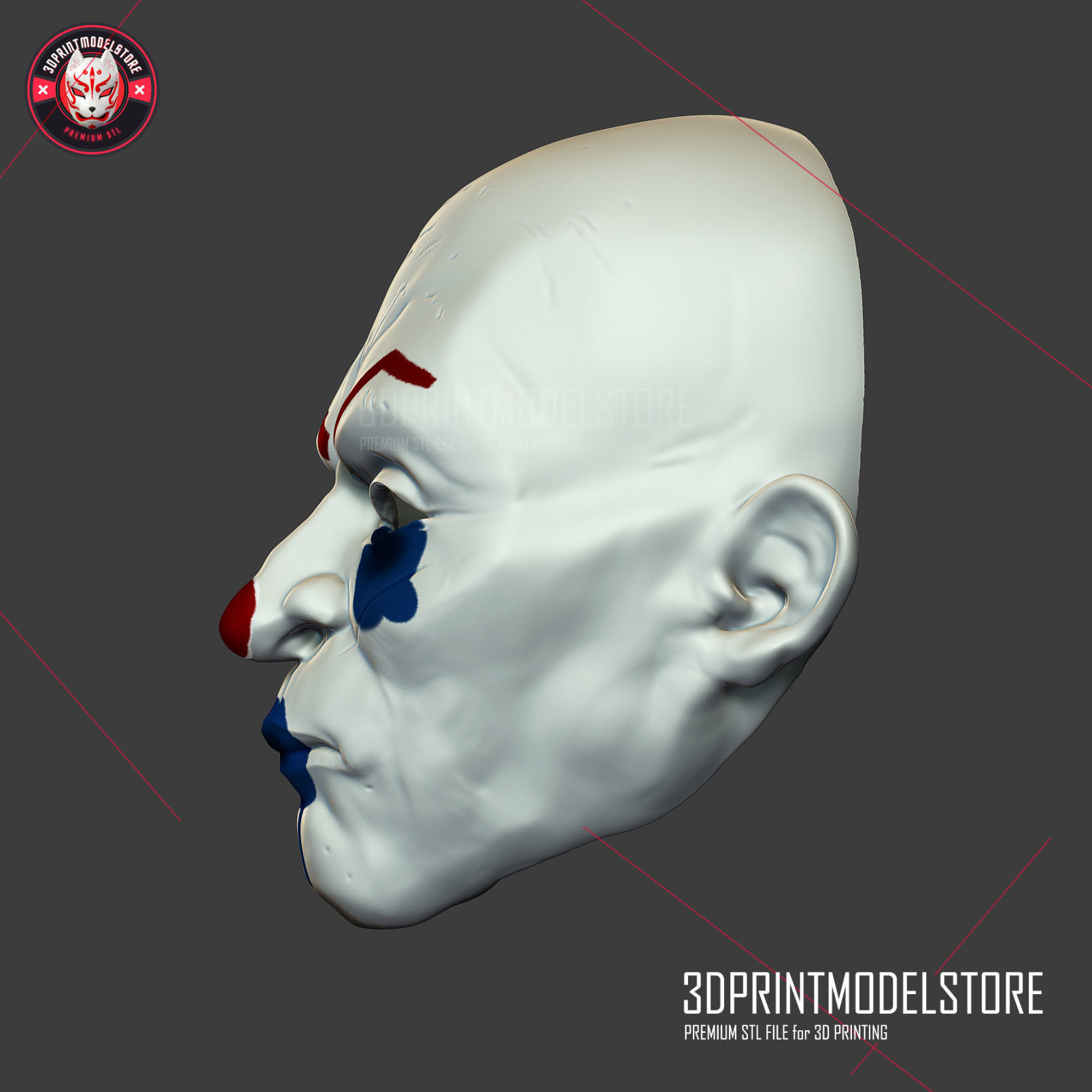 Joker Henchmen Dark Knight Clown Mask - Cosplay Halloween 3D print model_3
