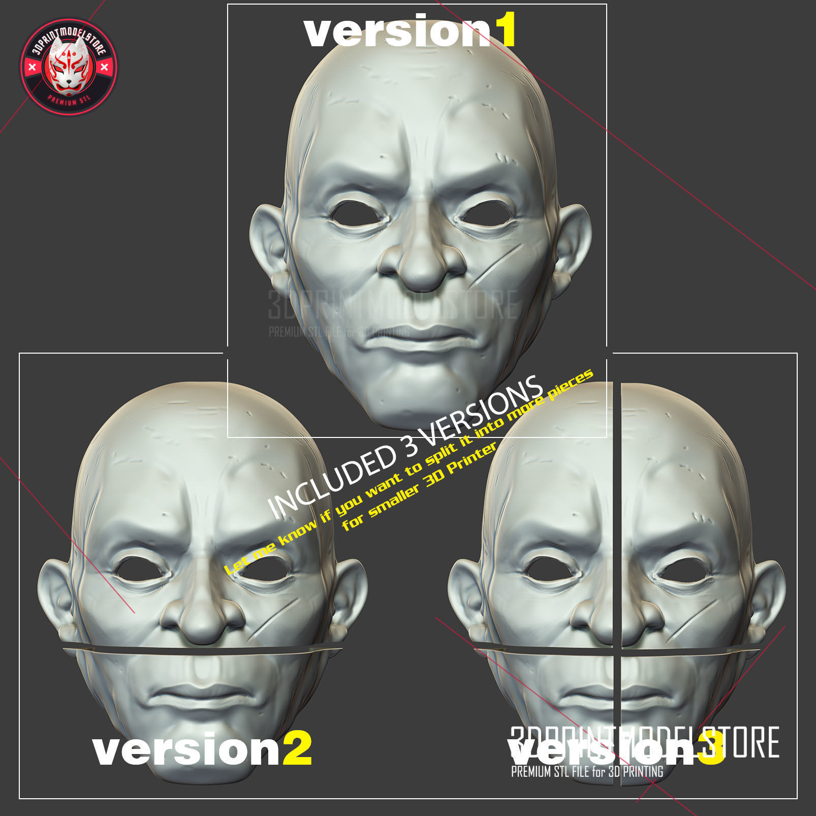 Joker Henchmen Dark Knight Clown Mask - Cosplay Halloween 3D print model_5