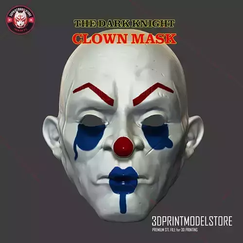 Joker Henchmen Dark Knight Clown Mask - Cosplay Halloween 3D print model