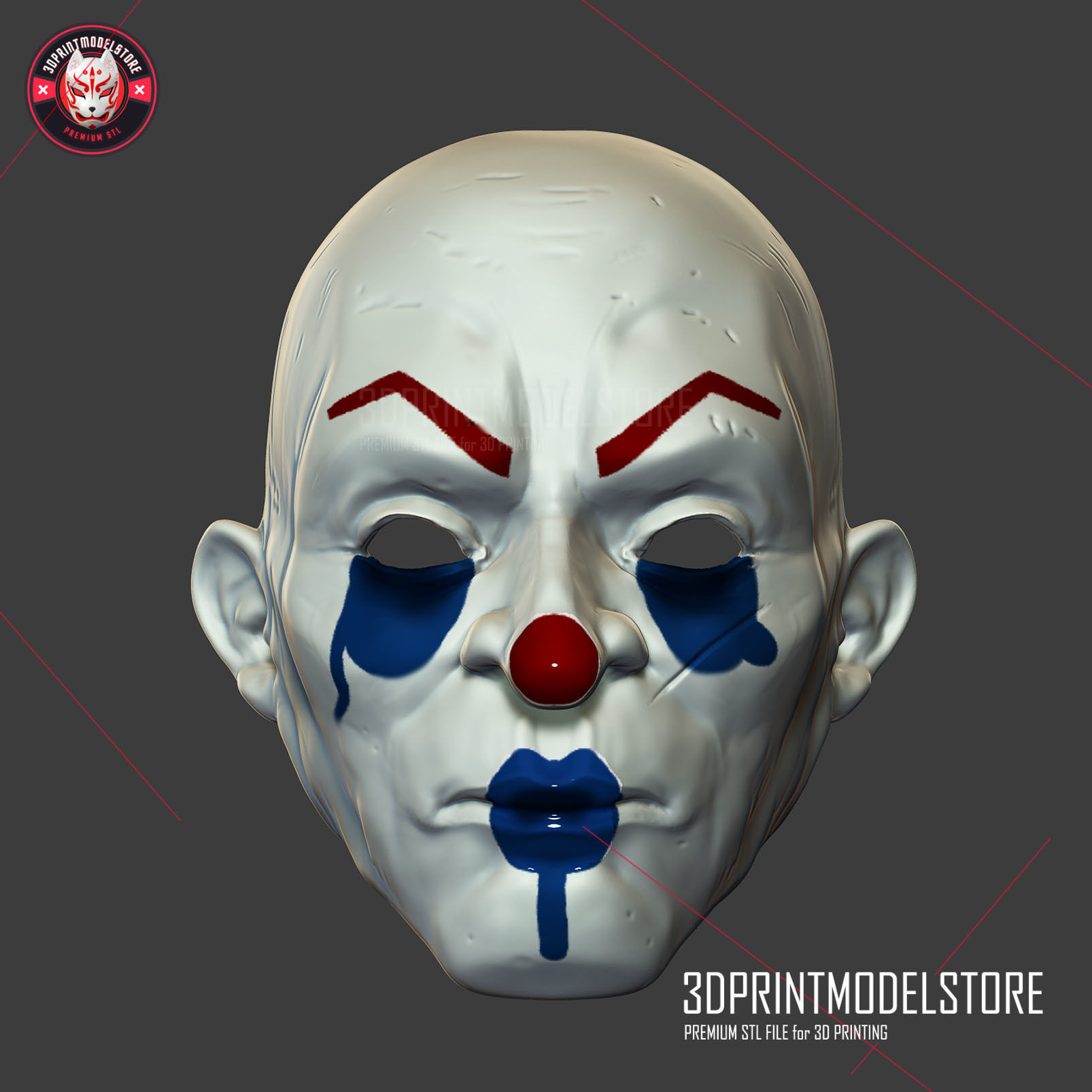 Joker Henchmen Dark Knight Clown Mask - Cosplay Halloween 3D print model_1