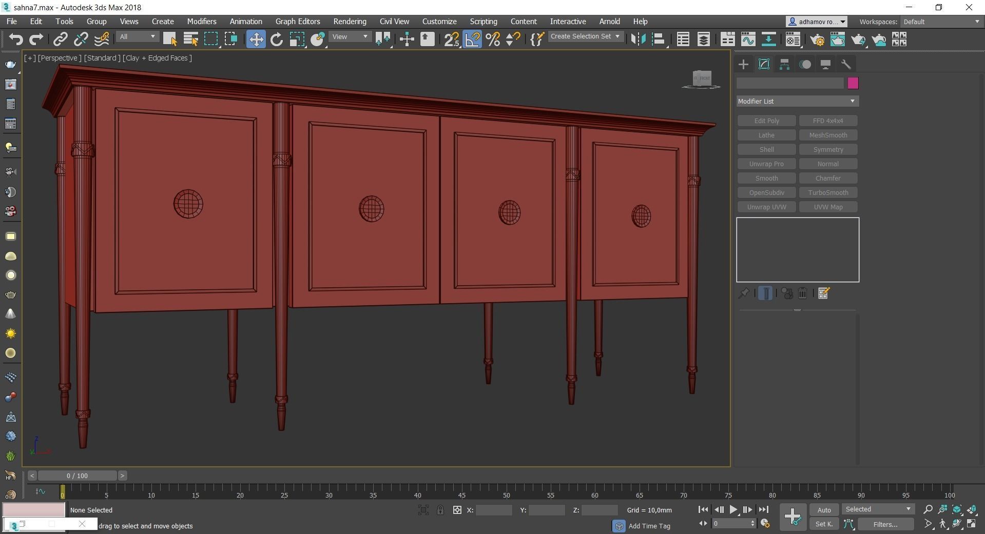 Hanover Sideboard cheast of drawer low poly 3d model Low-poly 3D model_4