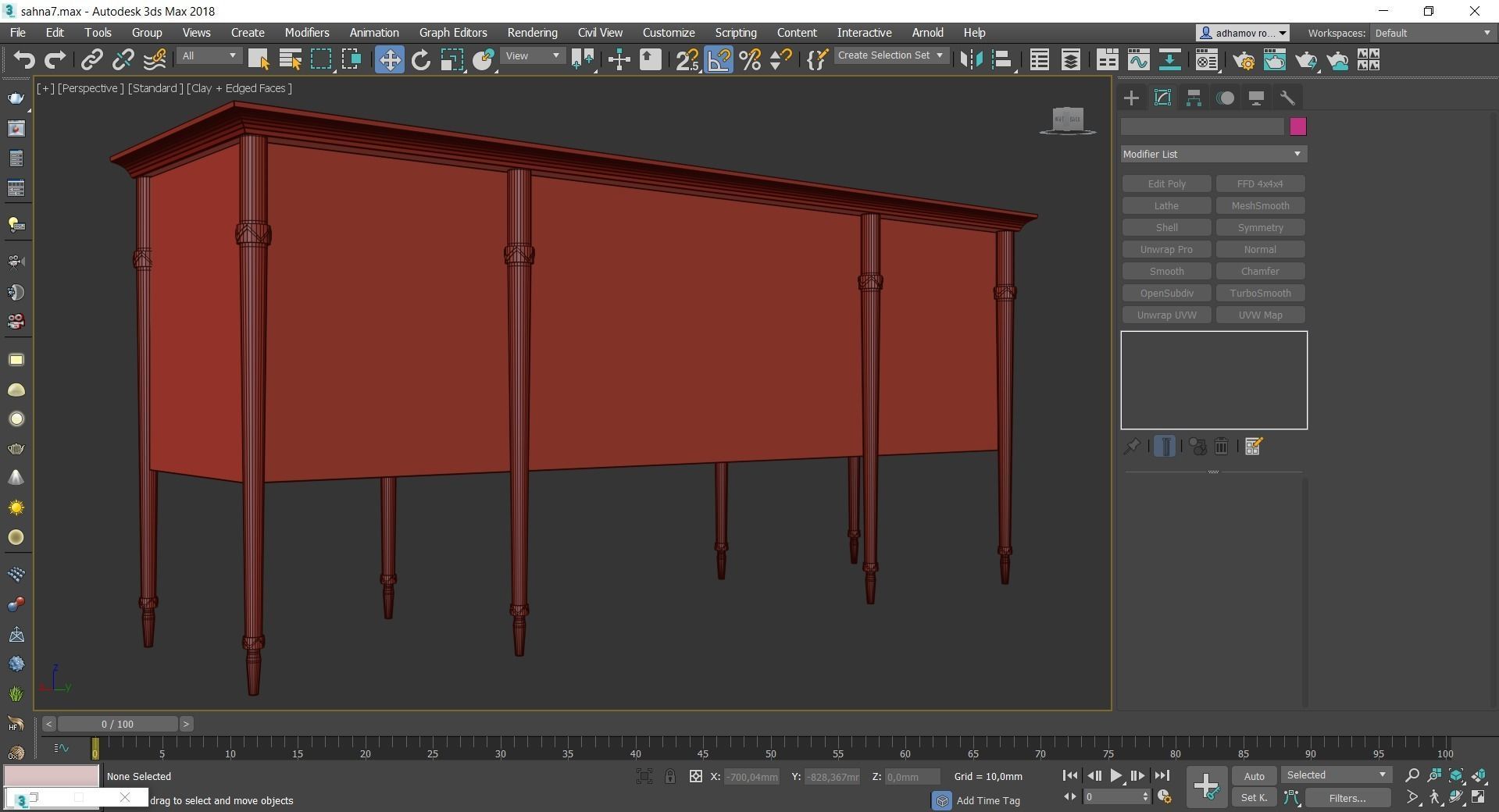 Hanover Sideboard cheast of drawer low poly 3d model Low-poly 3D model_2