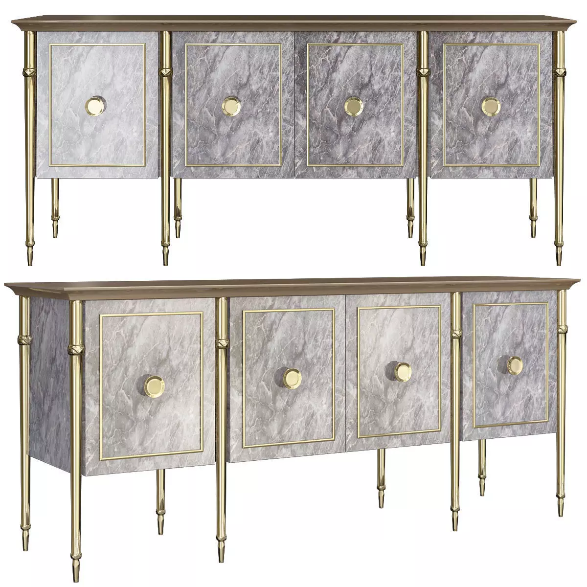 Hanover Sideboard cheast of drawer low poly 3d model Low-poly 3D model_0