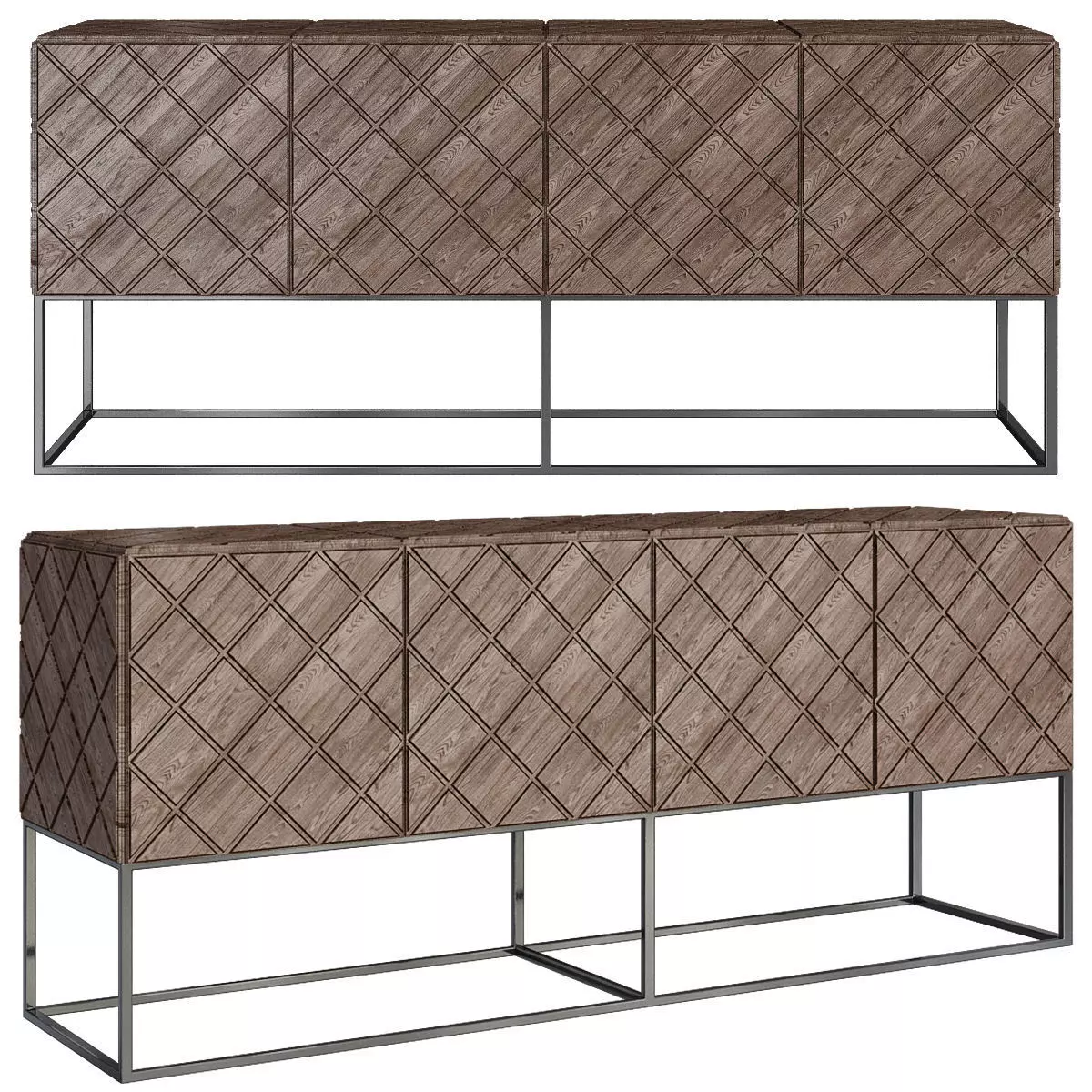 Tiberio Cabinet Matelasse - Property Furniture low poly 3d model Low-poly 3D model