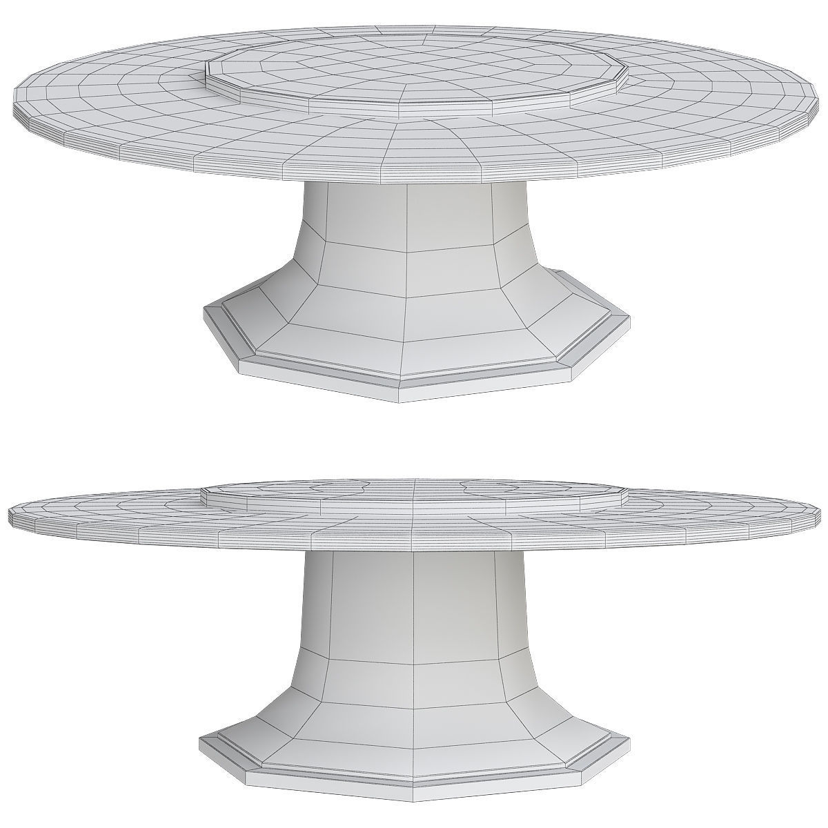 LOOSE FURNITURE Dining table low poly 3d model Low-poly 3D model_1