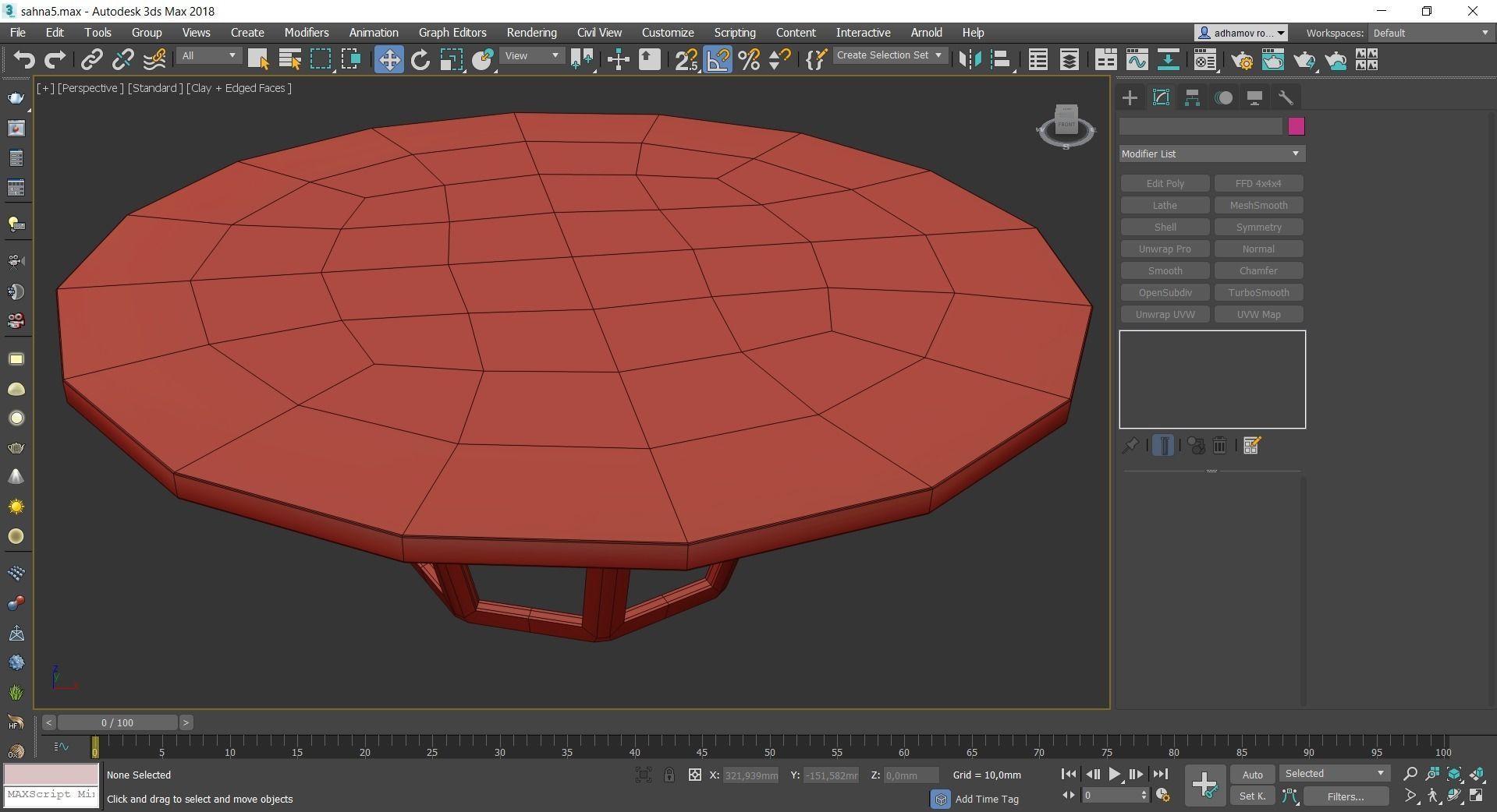 Contemporary Leo Desk Table low poly 3d model Low-poly 3D model_2