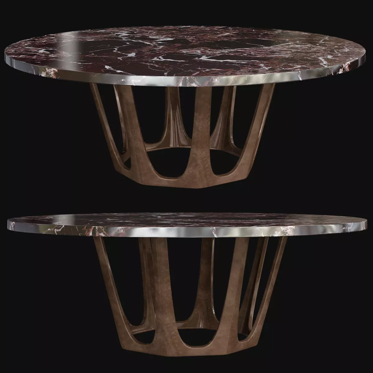 Contemporary Leo Desk Table low poly 3d model Low-poly 3D model_0