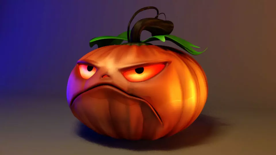 Halloween Pumpkin Low-poly 3D model_0