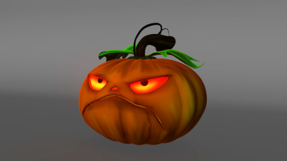 Halloween Pumpkin Low-poly 3D model_8