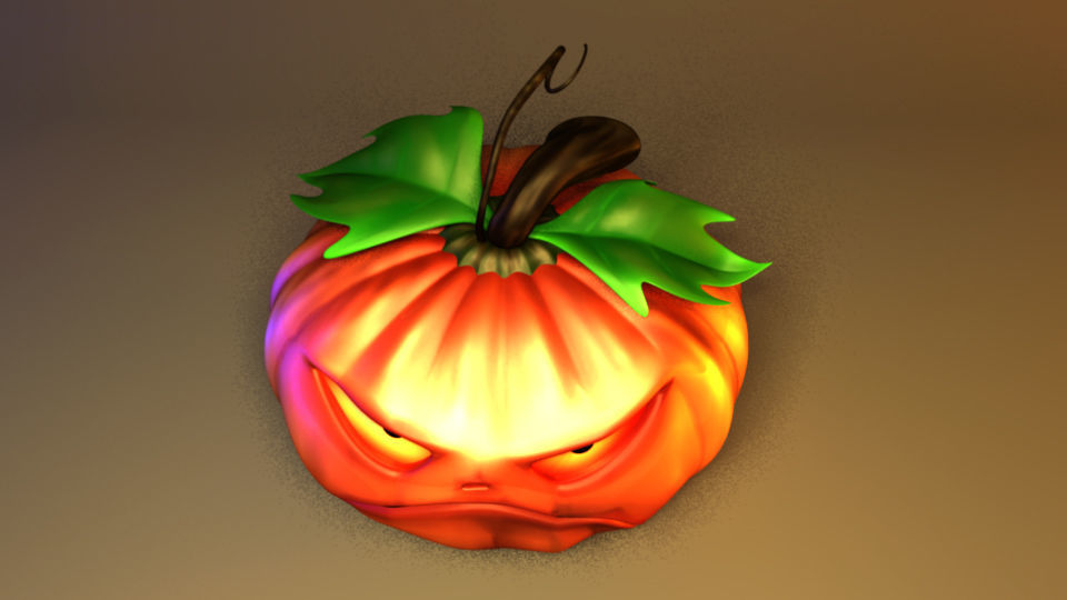 Halloween Pumpkin Low-poly 3D model_5