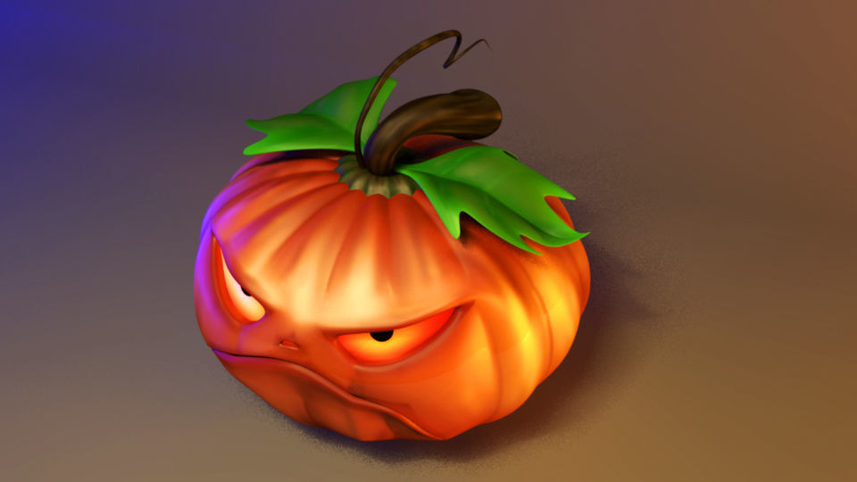 Halloween Pumpkin Low-poly 3D model_6
