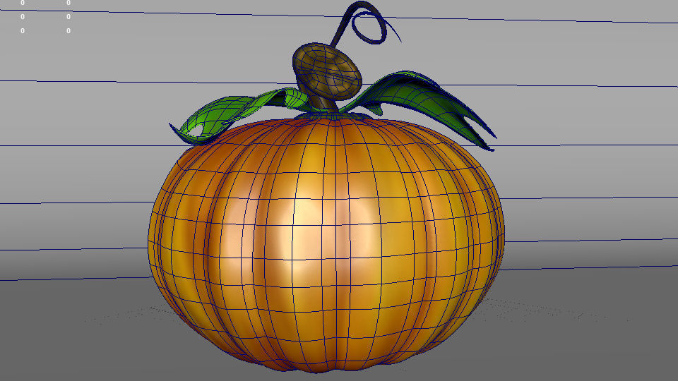 Halloween Pumpkin Low-poly 3D model_13
