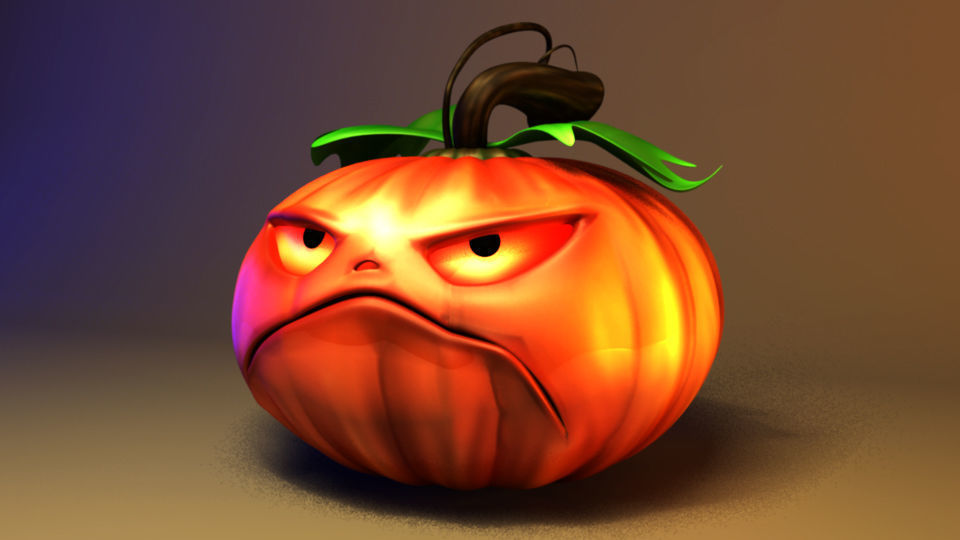 Halloween Pumpkin Low-poly 3D model_1