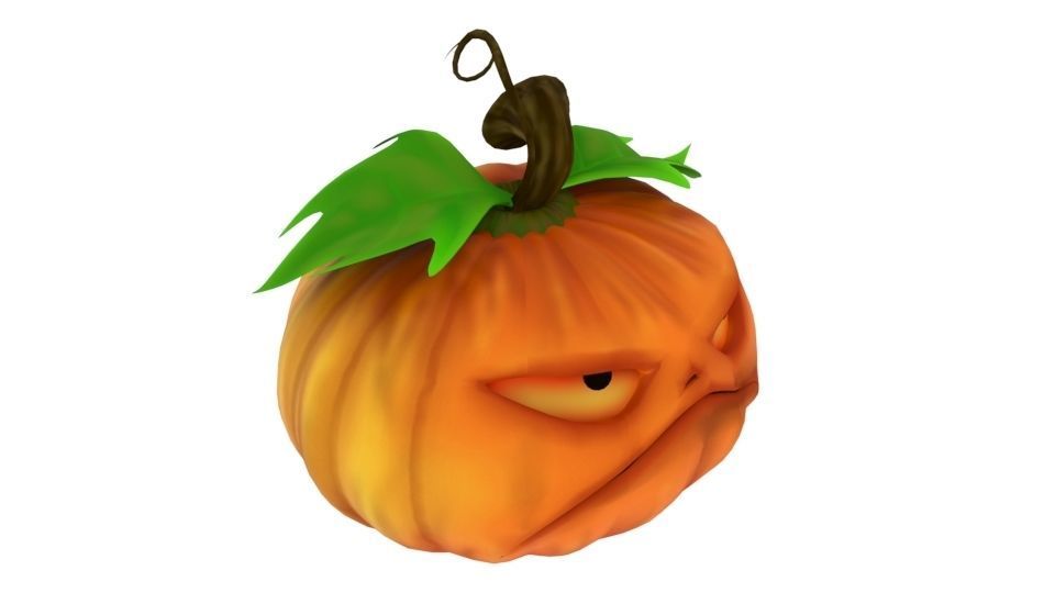 Halloween Pumpkin Low-poly 3D model_2