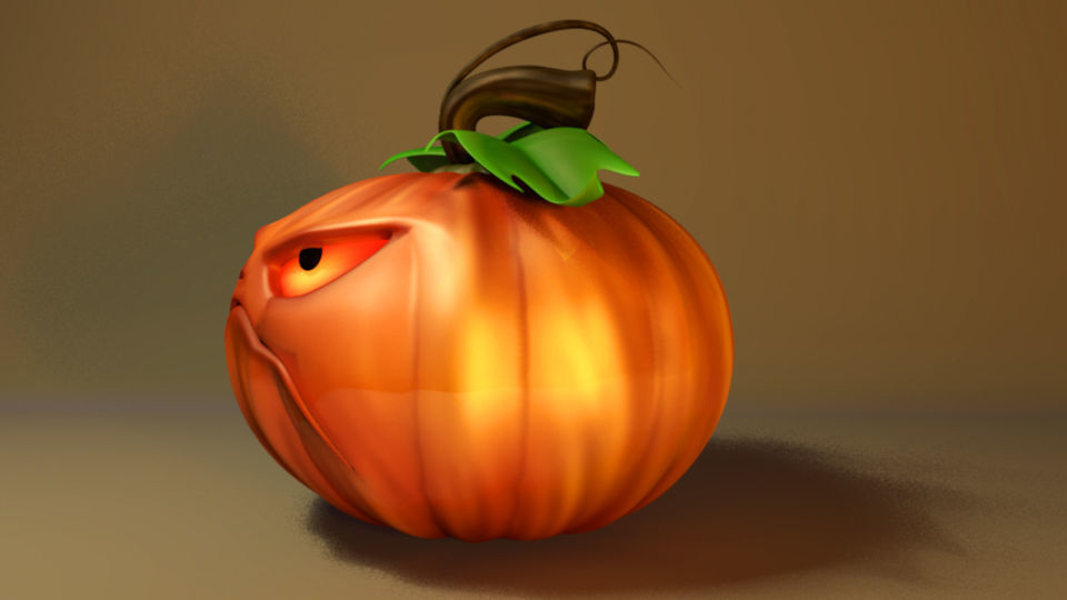 Halloween Pumpkin Low-poly 3D model_4