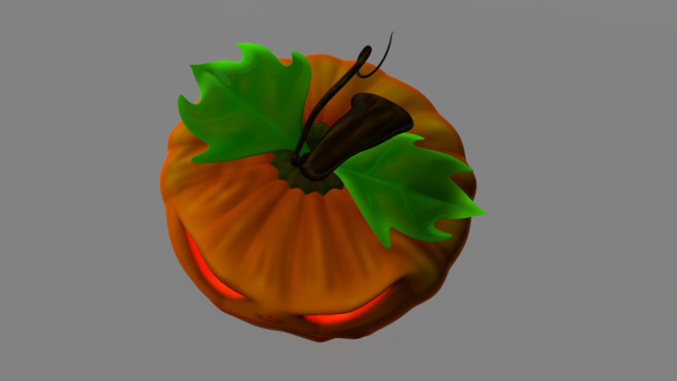 Halloween Pumpkin Low-poly 3D model_9