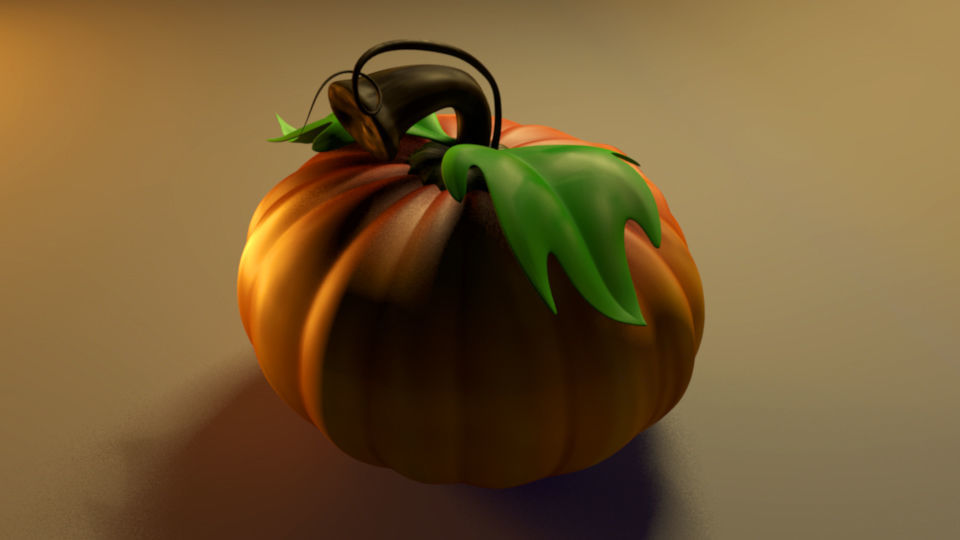 Halloween Pumpkin Low-poly 3D model_7