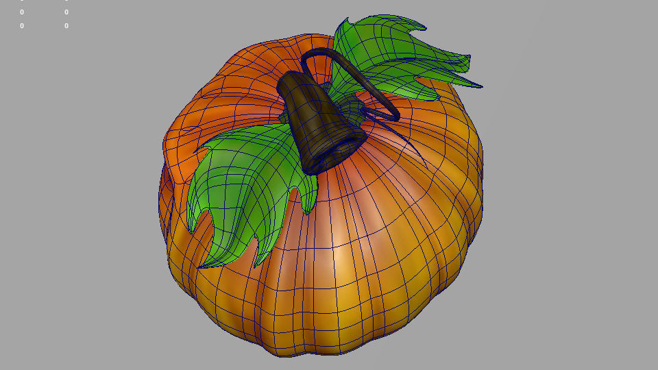 Halloween Pumpkin Low-poly 3D model_12