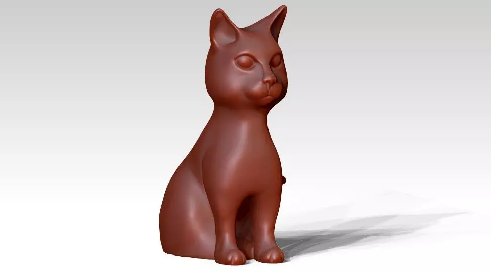 sitting cat statue Free 3D print model