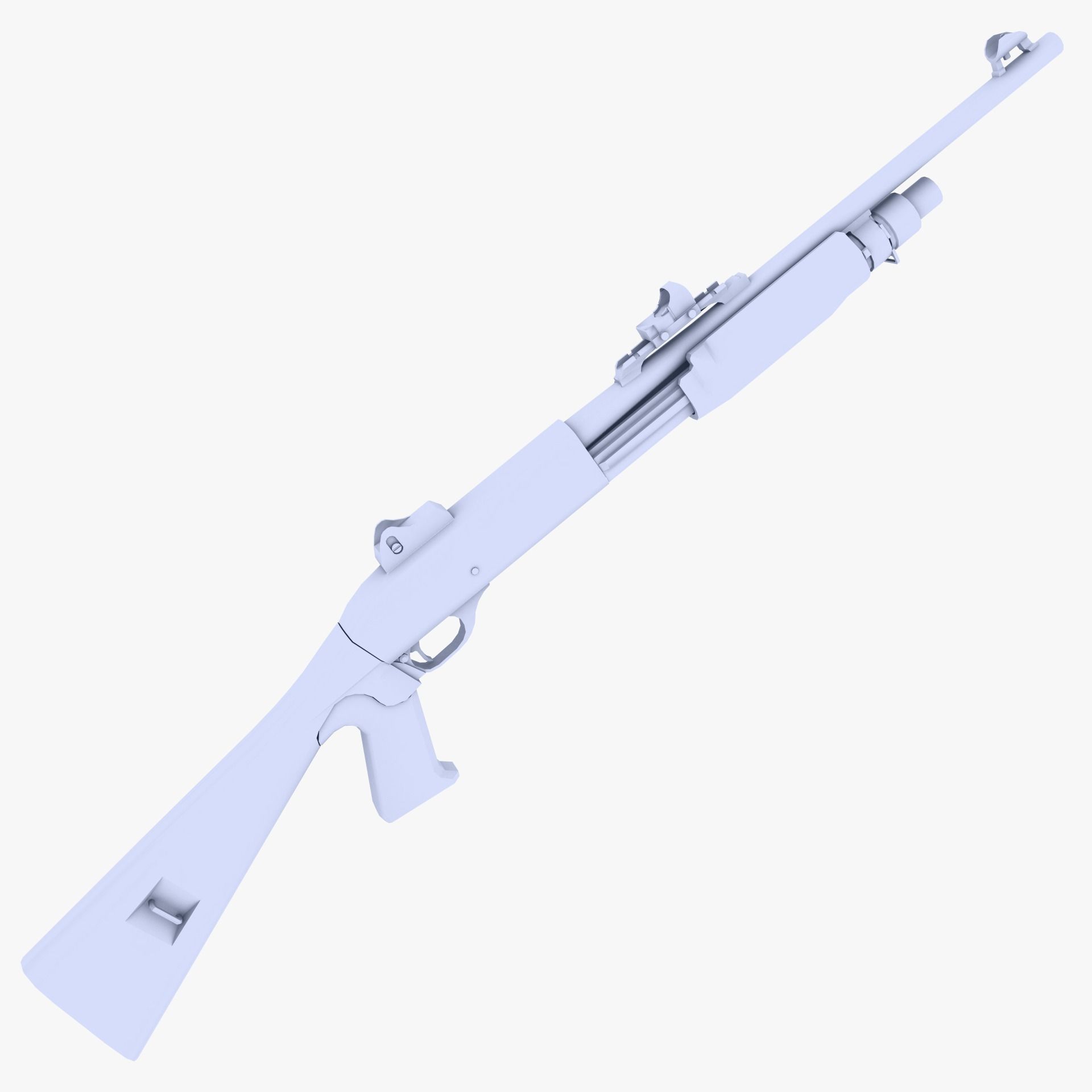 Remington 870 MCS Low-poly 3D model_0