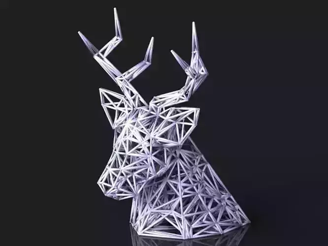VORONOI DEER HEAD 3D print model