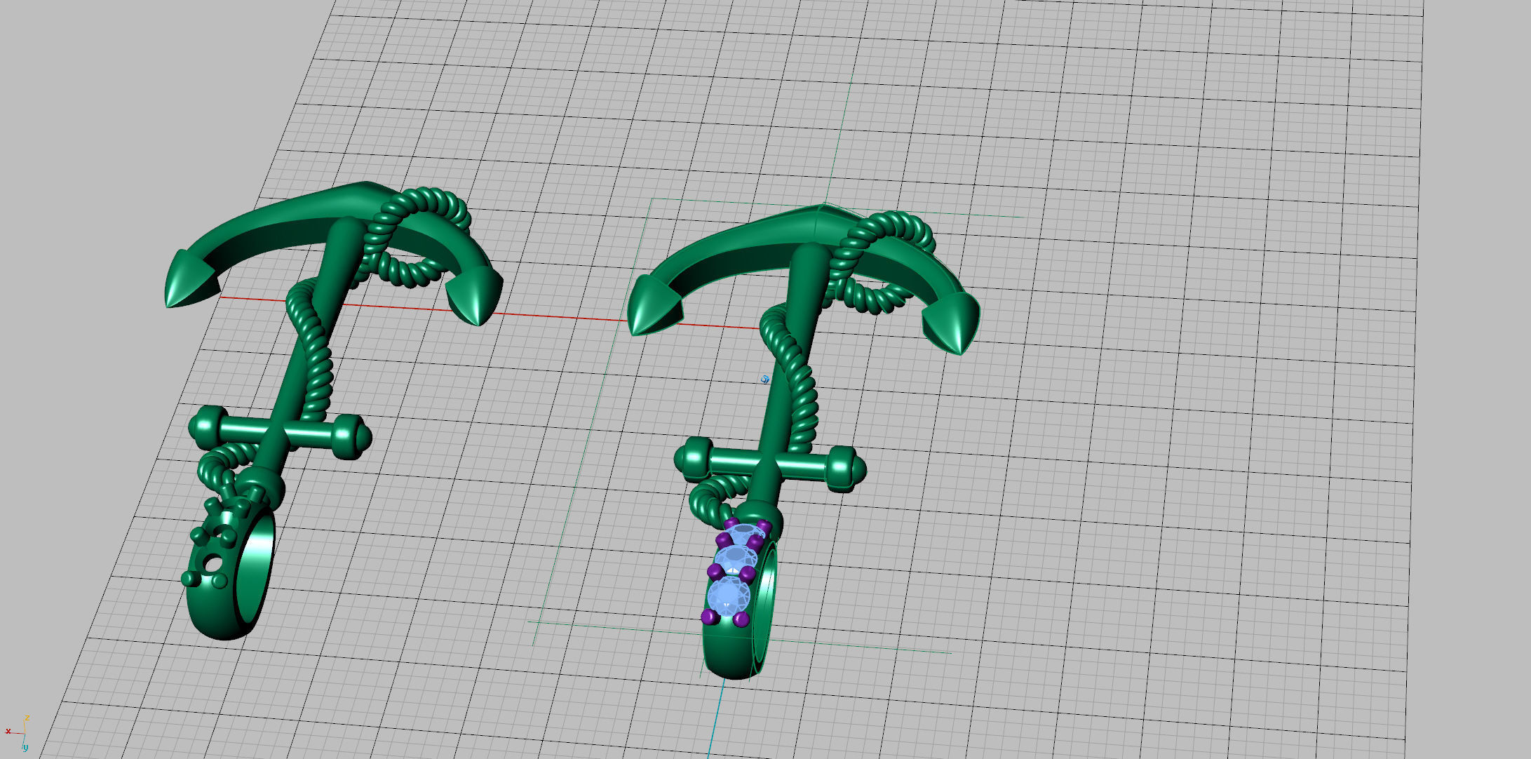 Anchor with stones cad design for 3d print  and casting 3D print model_5