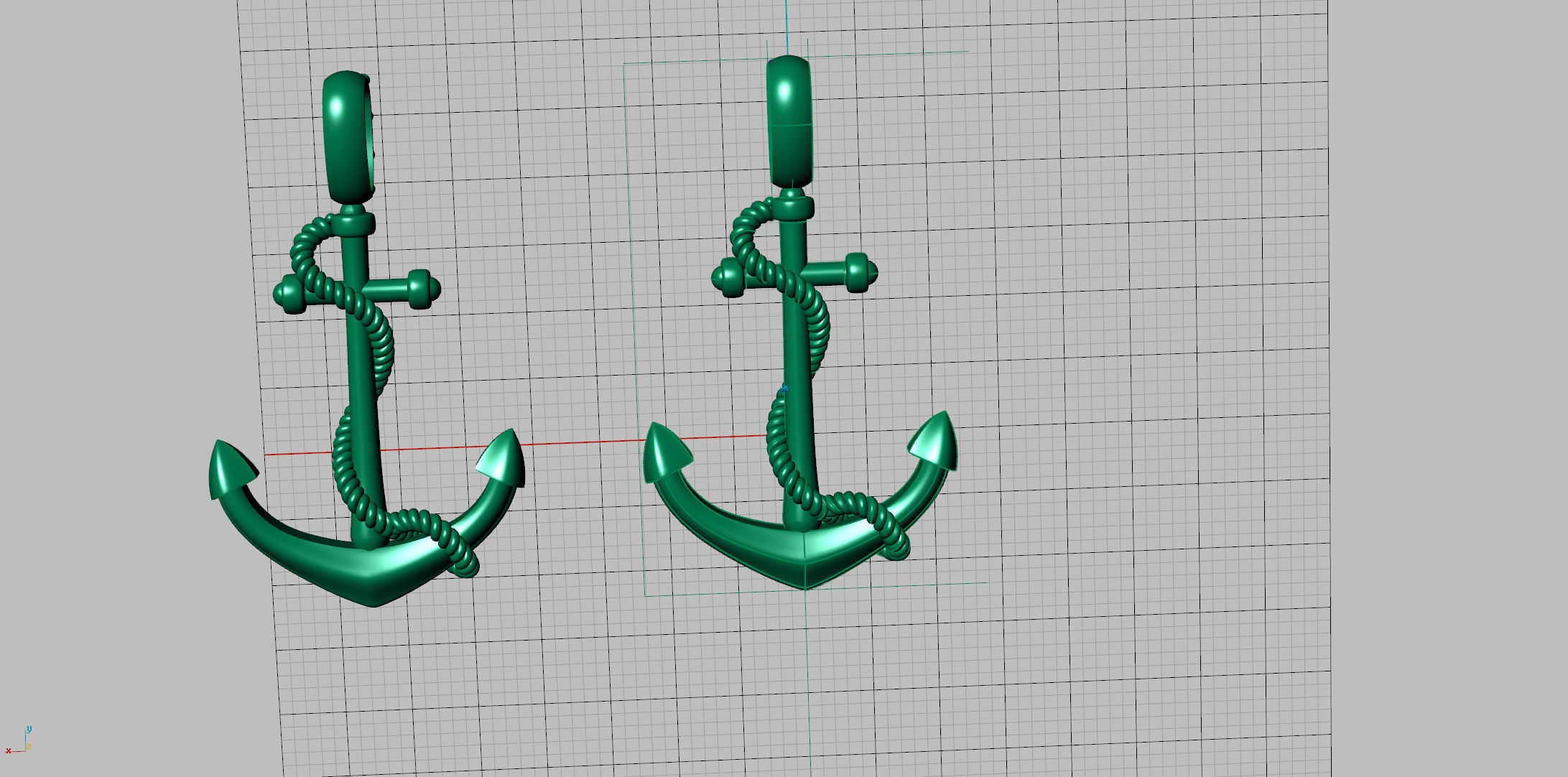 Anchor with stones cad design for 3d print  and casting 3D print model_6