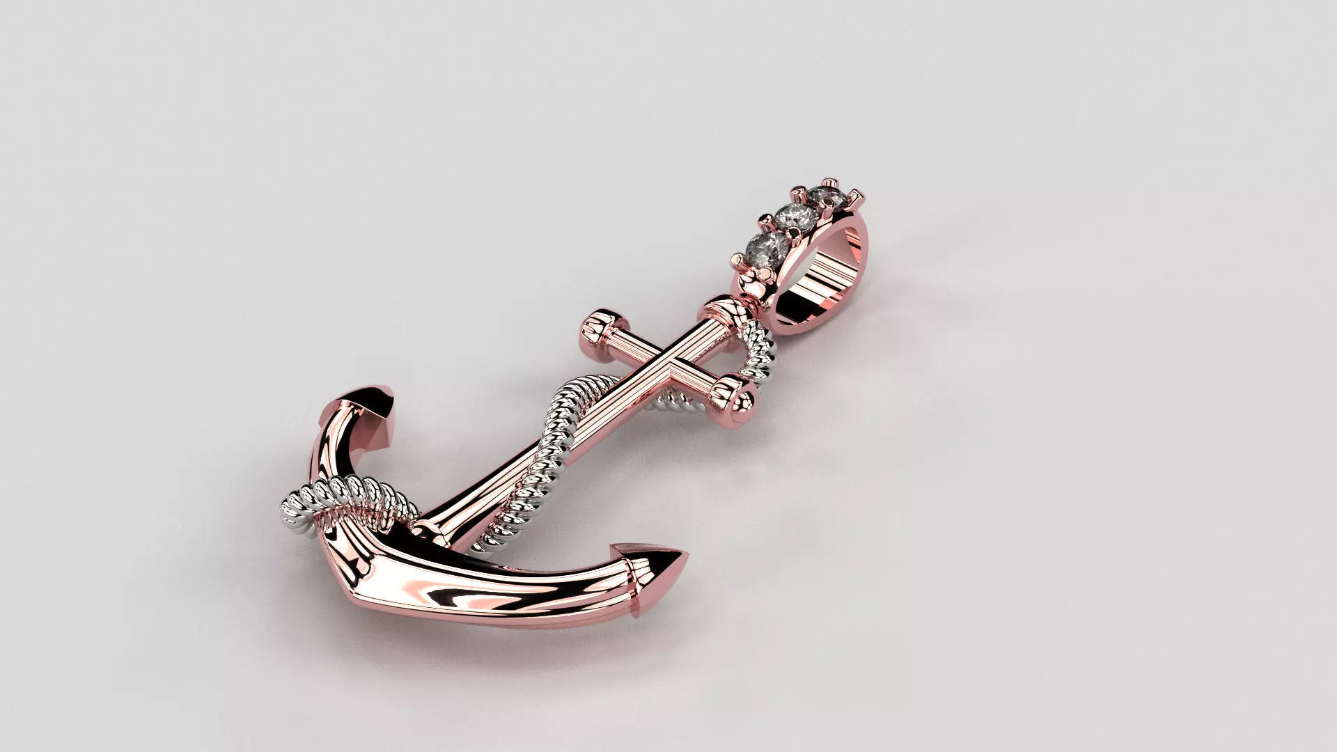 Anchor with stones cad design for 3d print  and casting 3D print model_0