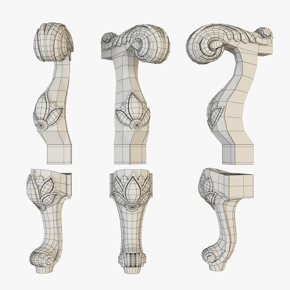 Arm and leg furniture for CNC 3D model_4