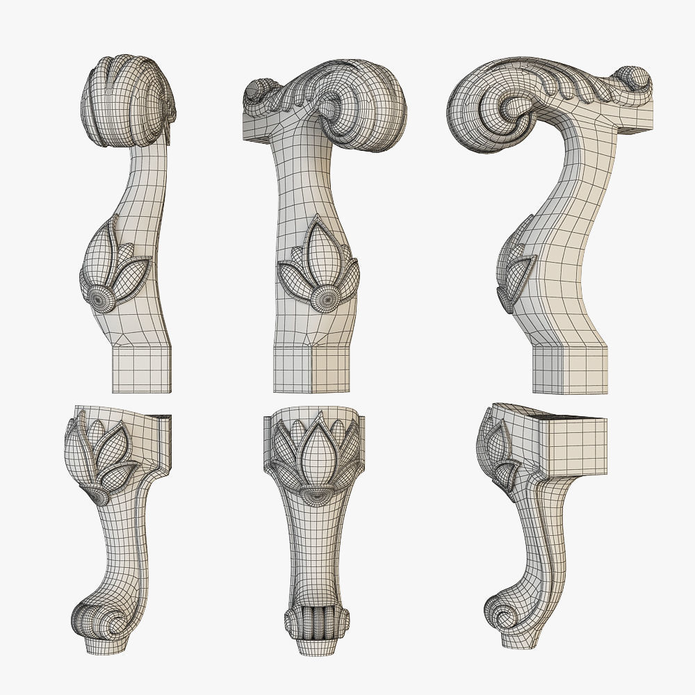 Arm and leg furniture for CNC 3D model_3