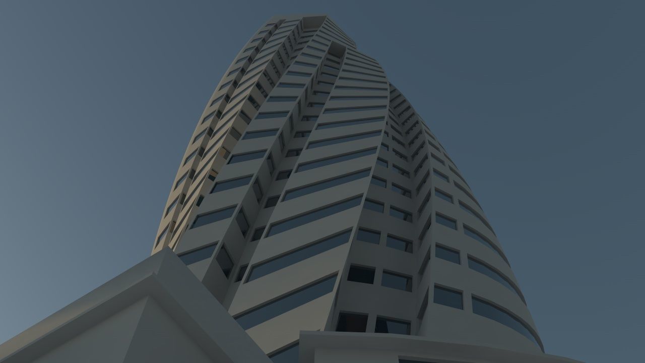 Skyscrapers three tall buildings in city 3D model_5