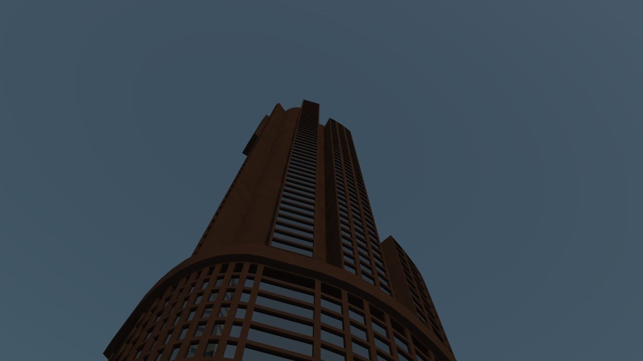 Skyscrapers three tall buildings in city 3D model_4