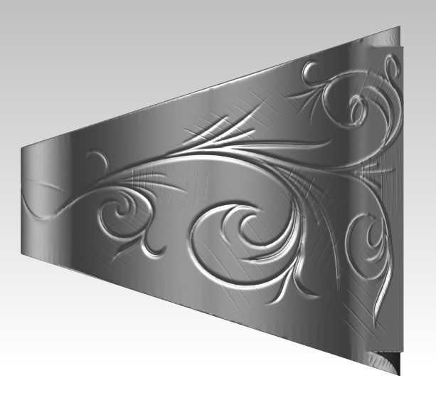 F letter symbol logo carved pattern flower ring 3D print model_4