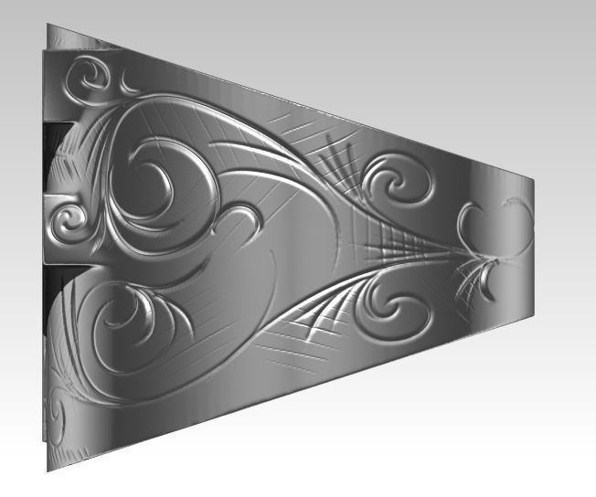 F letter symbol logo carved pattern flower ring 3D print model_2