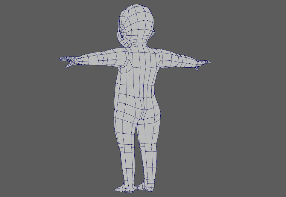 Baby for game Low-poly 3D model_6