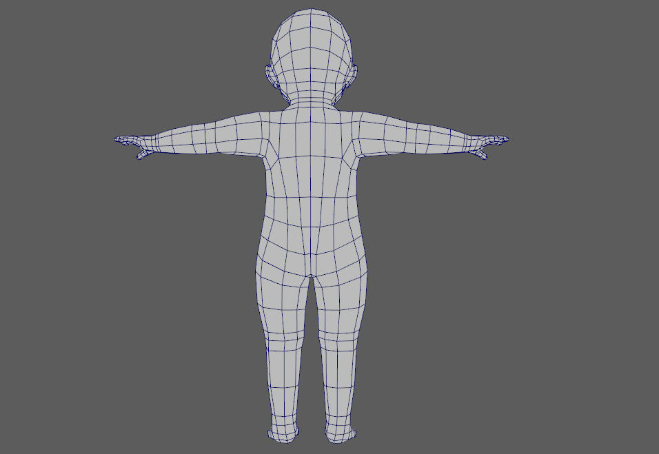Baby for game Low-poly 3D model_7