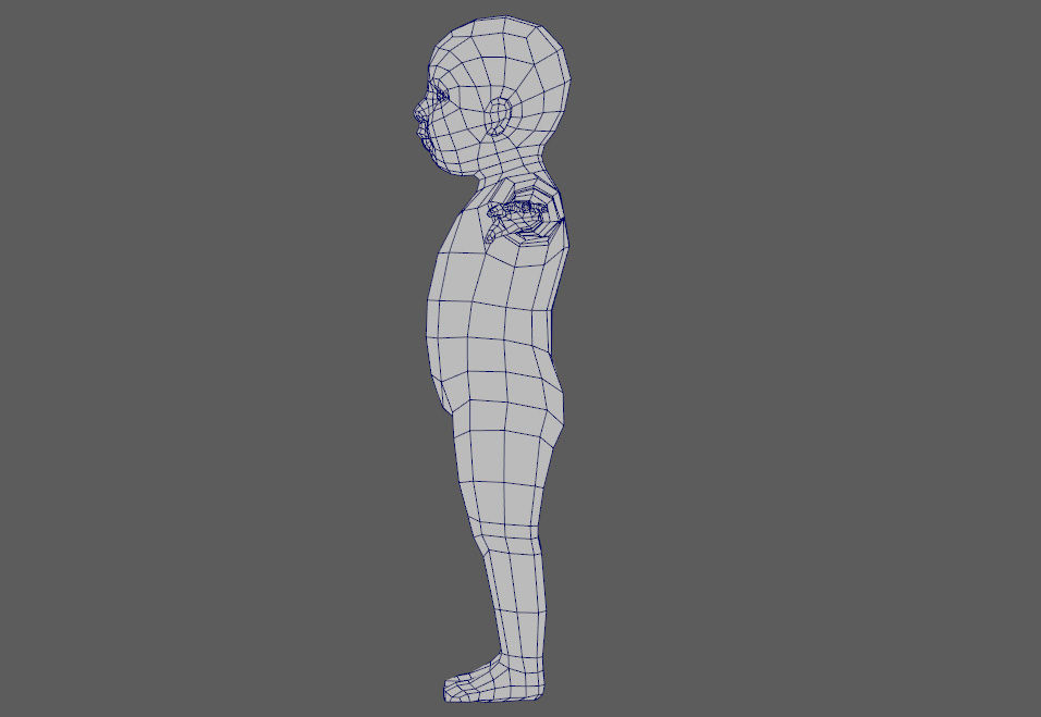 Baby for game Low-poly 3D model_5