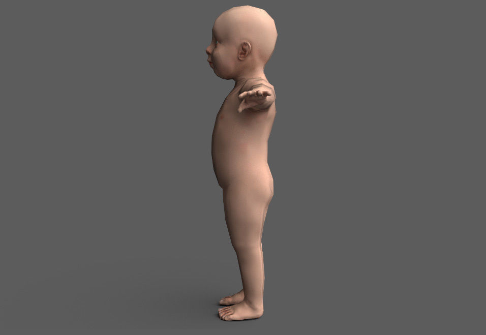Baby for game Low-poly 3D model_2