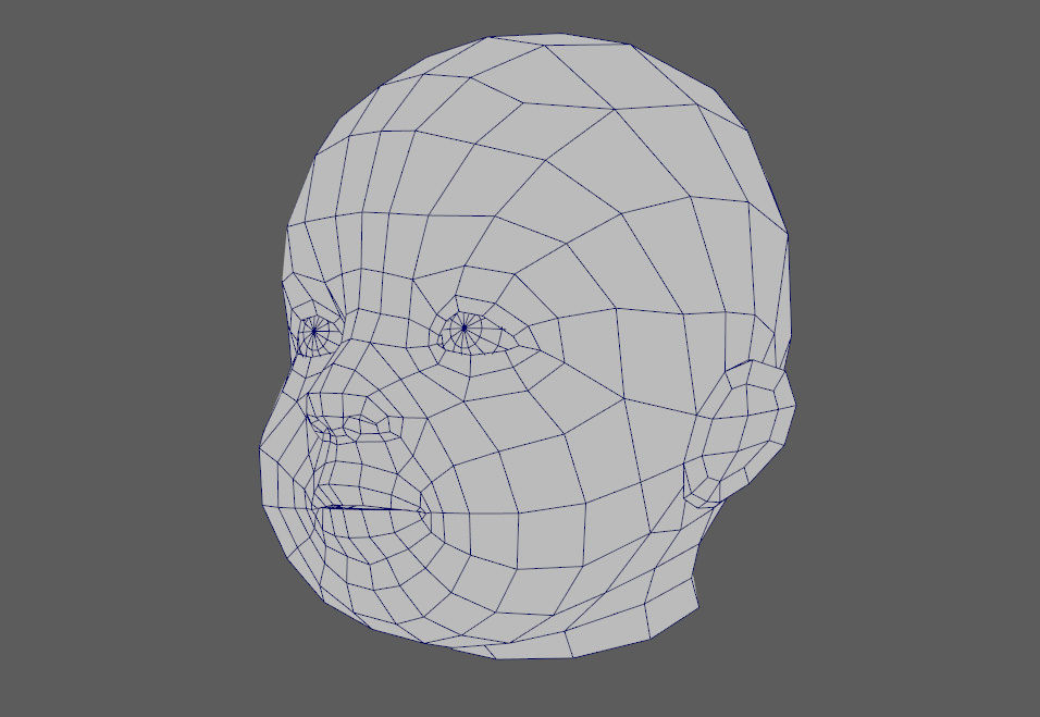 Baby for game Low-poly 3D model_9