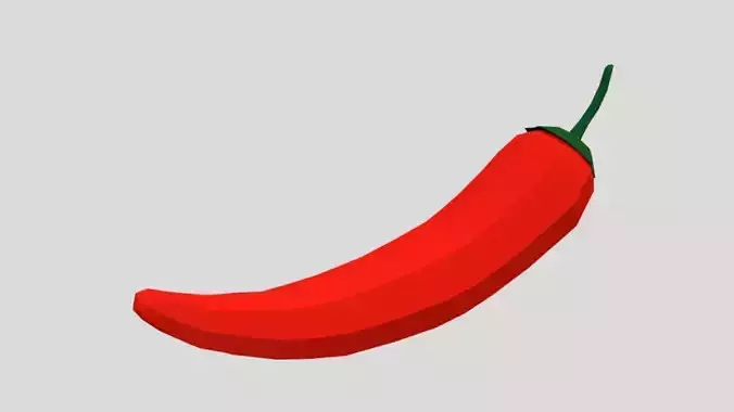 Low Poly Cartoon Red Pepper Free
