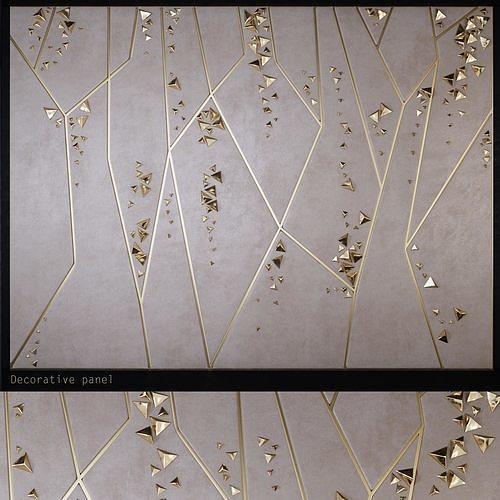 decorative panels with inserts and decor PN9 Low-poly 3D model