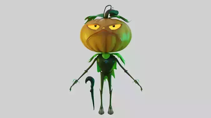 Halloween Pumpkin Character Low-poly 3D model
